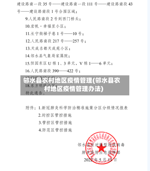 邻水县农村地区疫情管理(邻水县农村地区疫情管理办法)-第2张图片