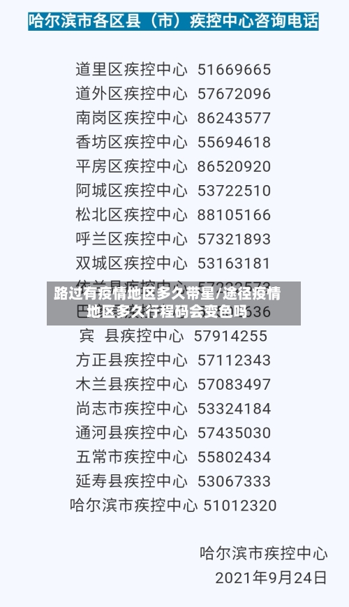 路过有疫情地区多久带星/途径疫情地区多久行程码会变色吗