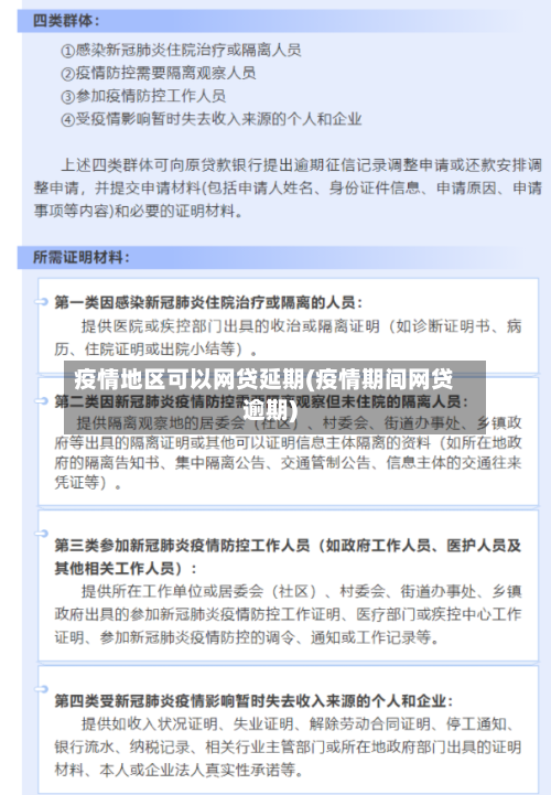 疫情地区可以网贷延期(疫情期间网贷逾期)-第3张图片