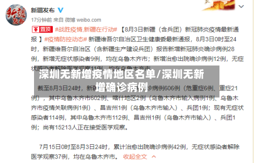 深圳无新增疫情地区名单/深圳无新增确诊病例