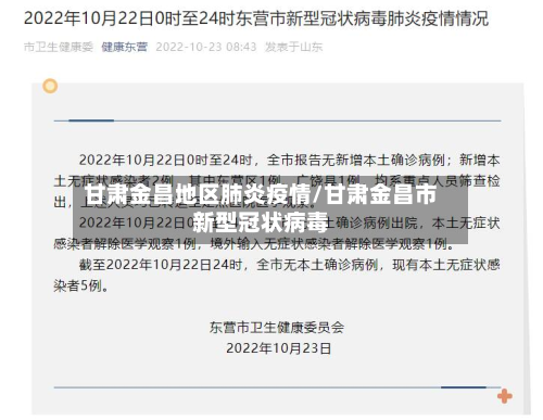 甘肃金昌地区肺炎疫情/甘肃金昌市新型冠状病毒-第3张图片