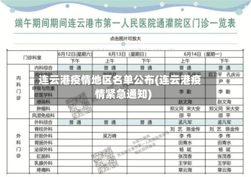 连云港疫情地区名单公布(连云港疫情紧急通知)