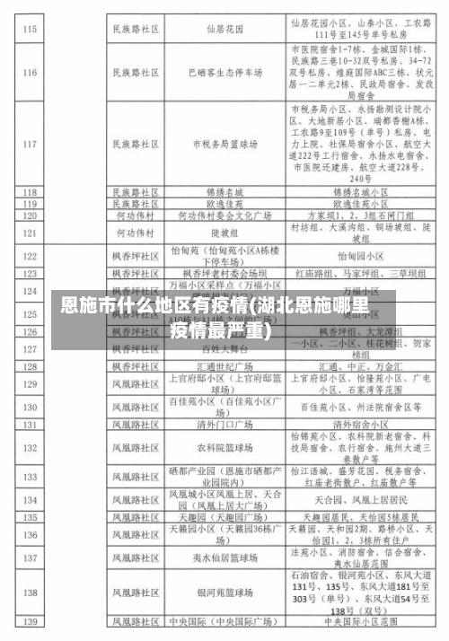 恩施市什么地区有疫情(湖北恩施哪里疫情最严重)