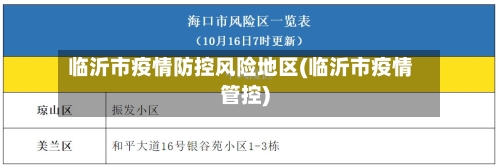 临沂市疫情防控风险地区(临沂市疫情管控)