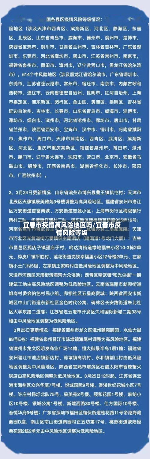 宜春市疫情高风险地区吗/宜春市疫情风险等级
