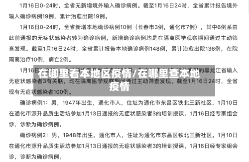 在哪里看本地区疫情/在哪里查本地疫情-第3张图片